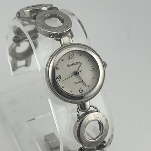 Rumours‎ Watch Women 25mm Case Silver Circle 7" Band- New Battery